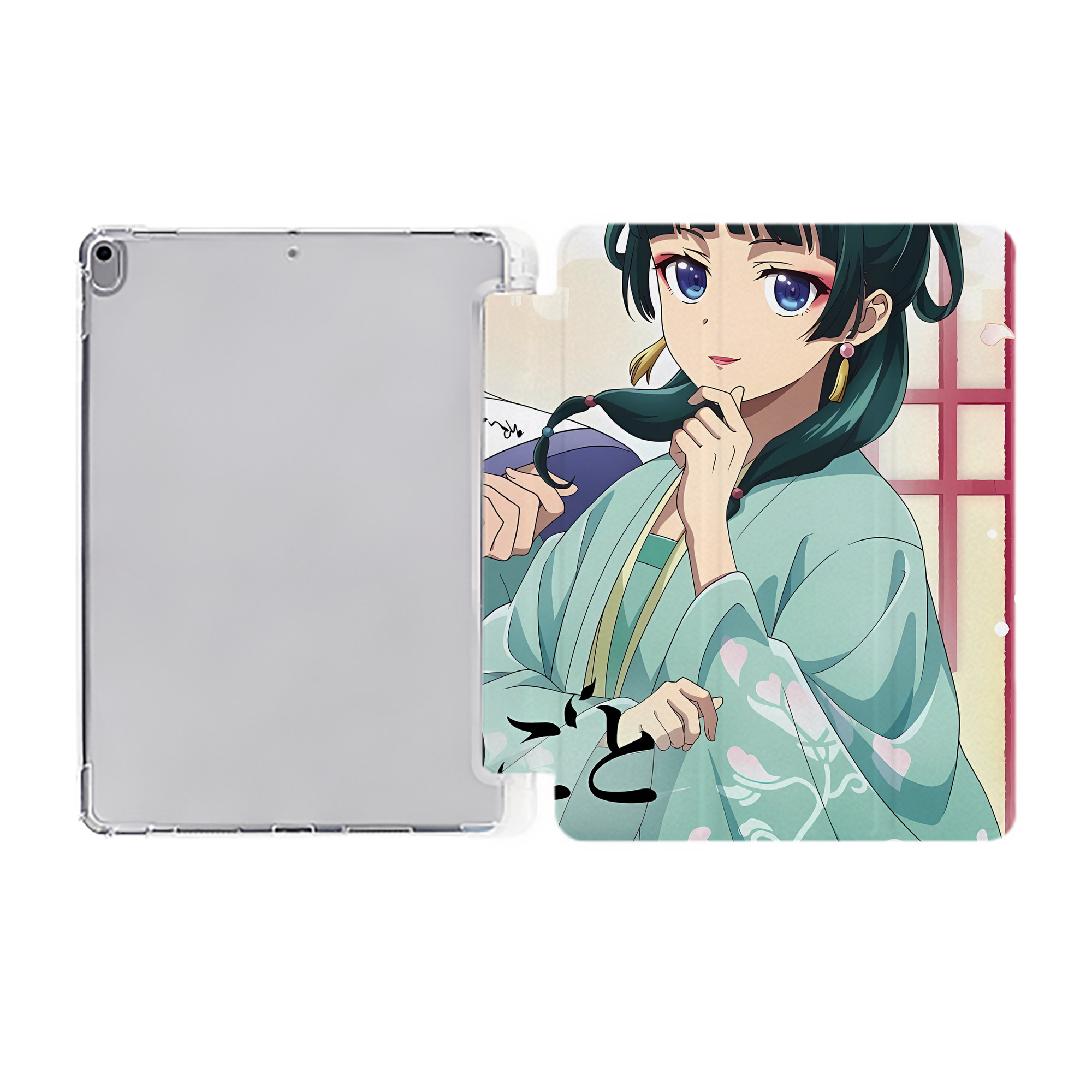 （画像用） 薬屋のひとりごと The Apothecary Diaries IPad ケース ペン収納付き 三つ折りスタンド PUレザー×シリコン 対応機種9.5/10.5/10.9インチ